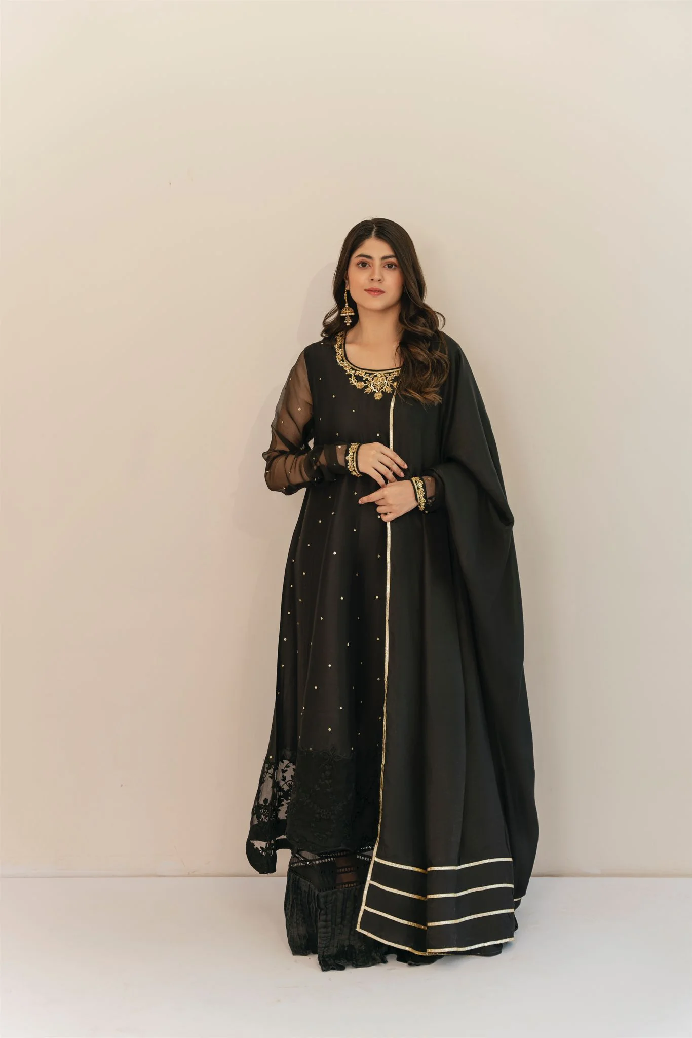 Black Silk Pishwas