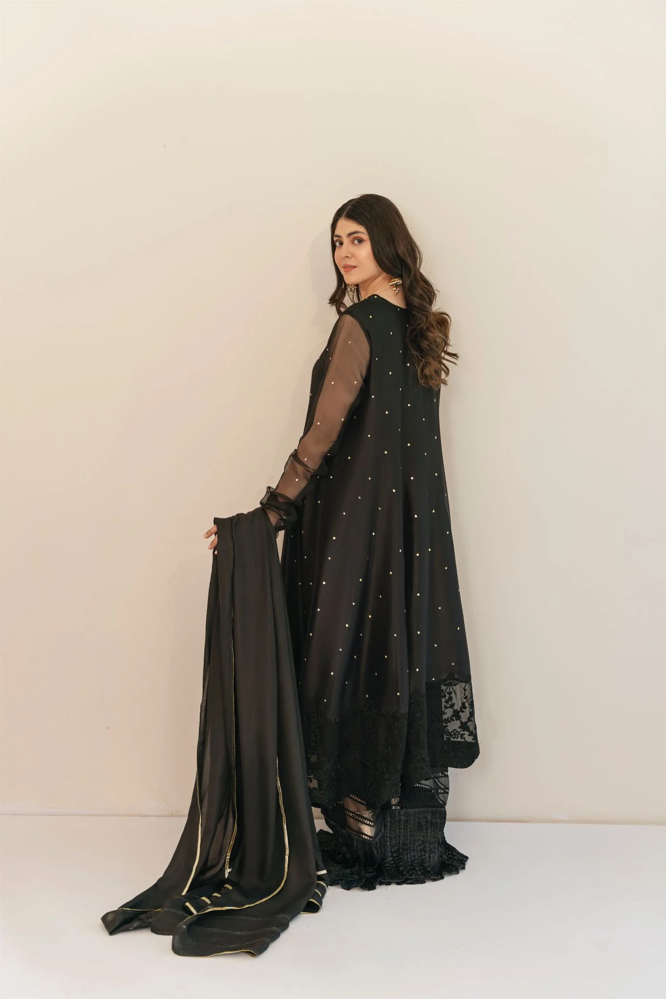 Black Silk Pishwas - Image 3