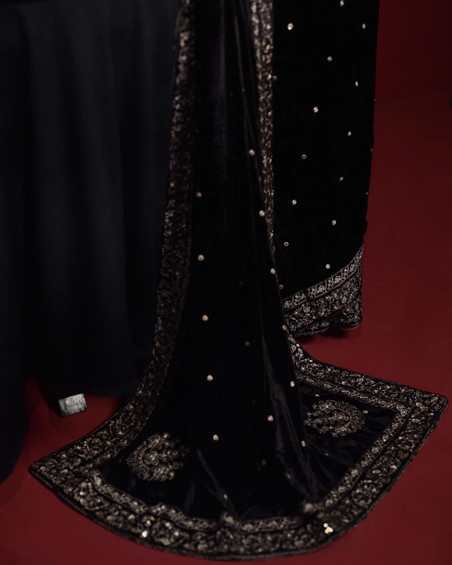 Black velvet SAREE - Image 8