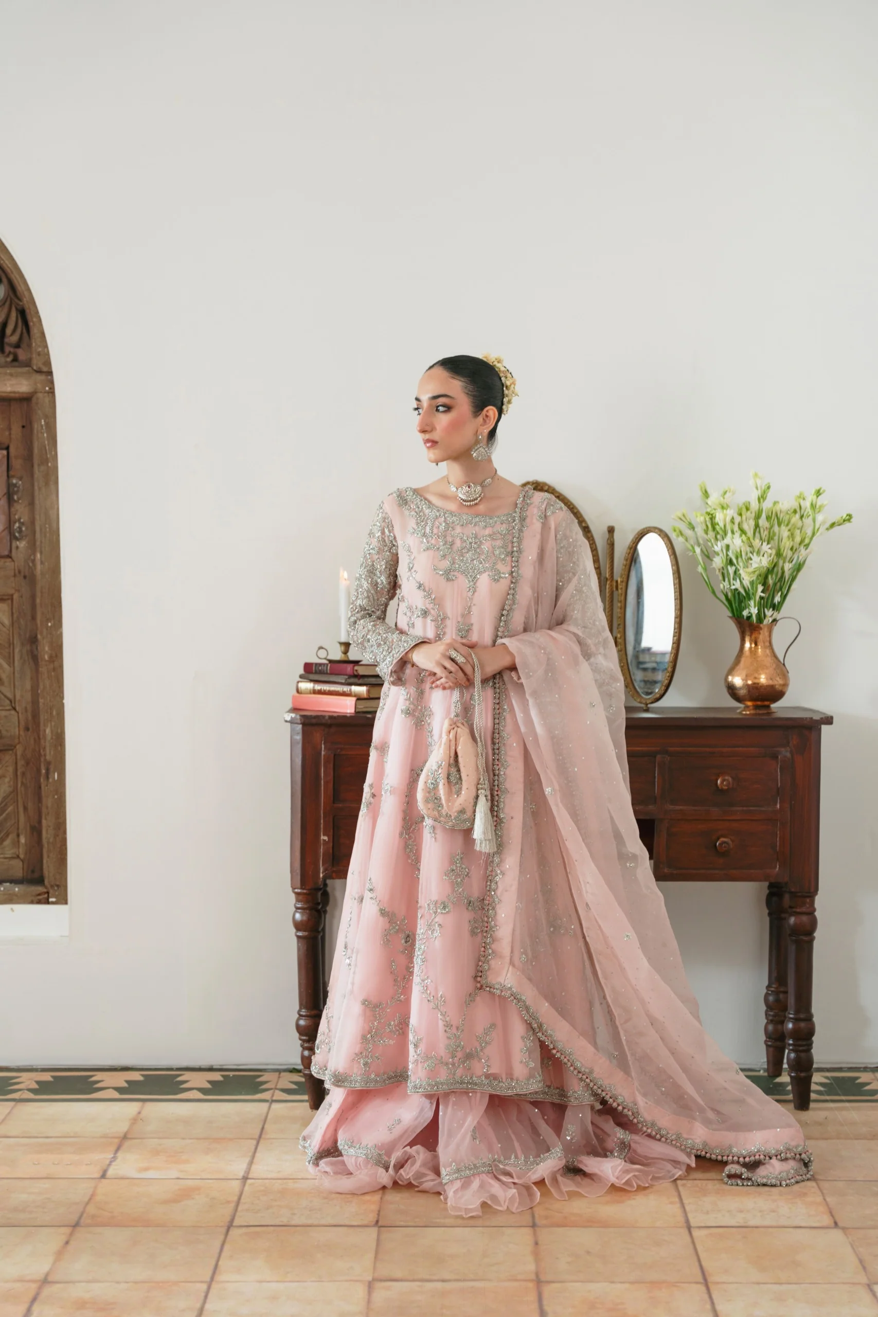 Blush Pink Rashmeen Silver