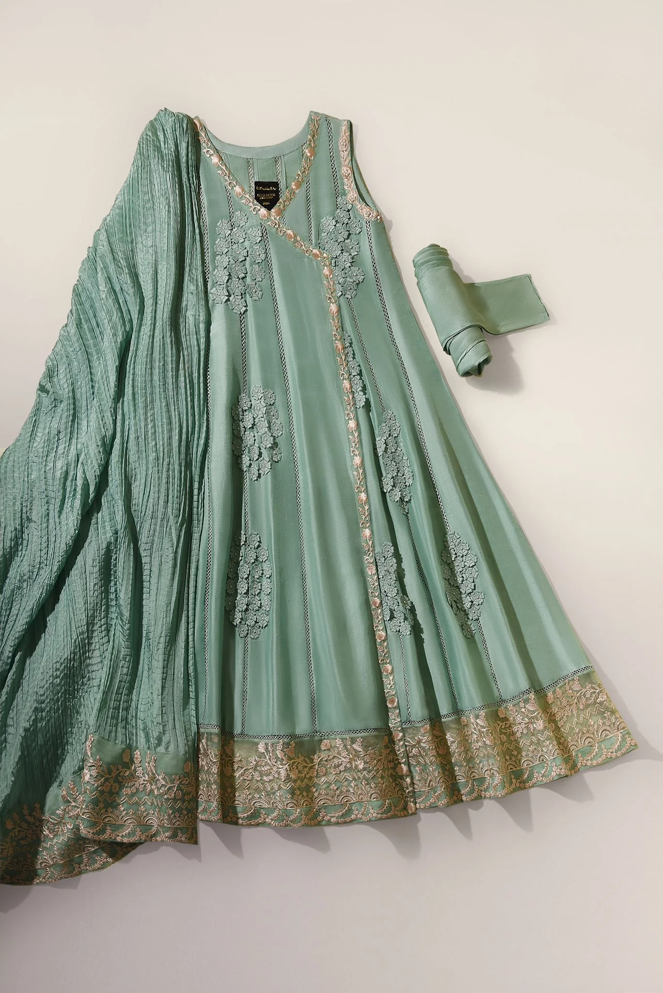 Floral Angrakha Mint