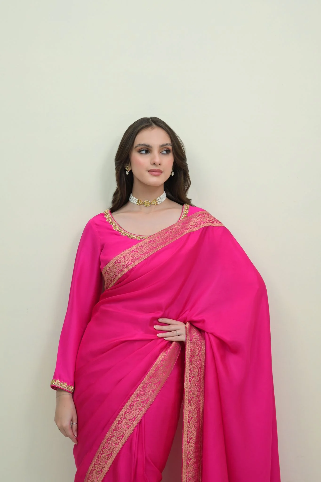Fuschia Saree - Image 4