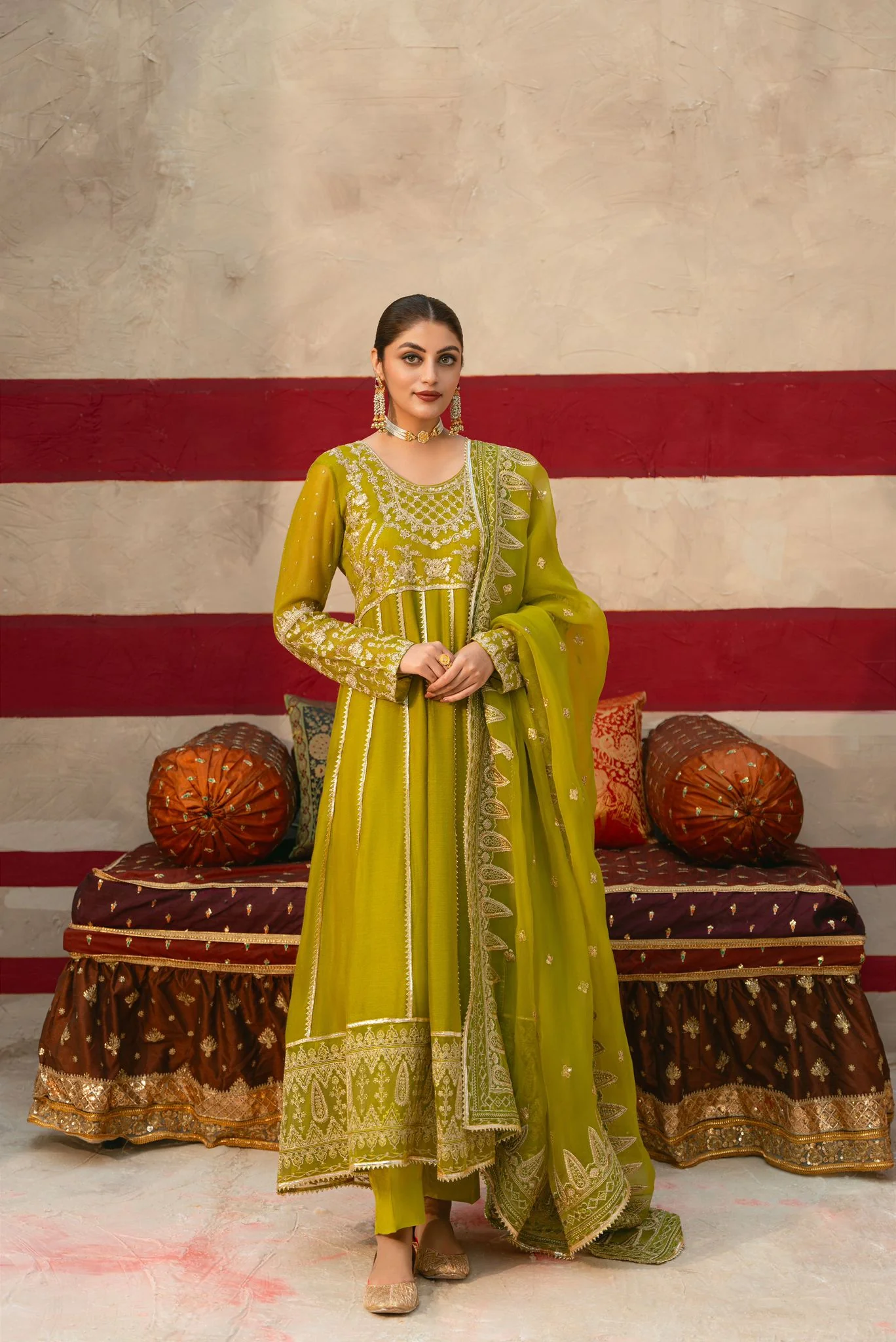 Mehndi Green Pishwas - Image 2