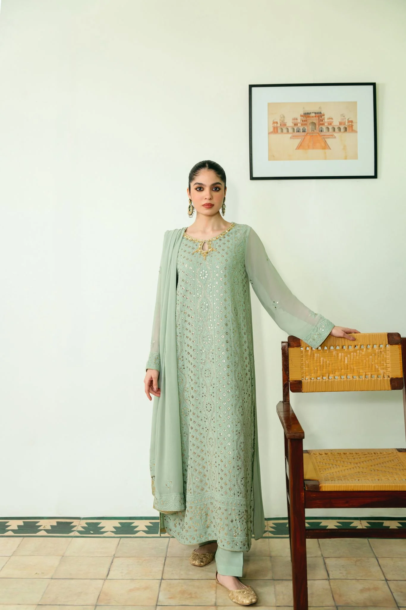Mint Green Chikankari - Image 2