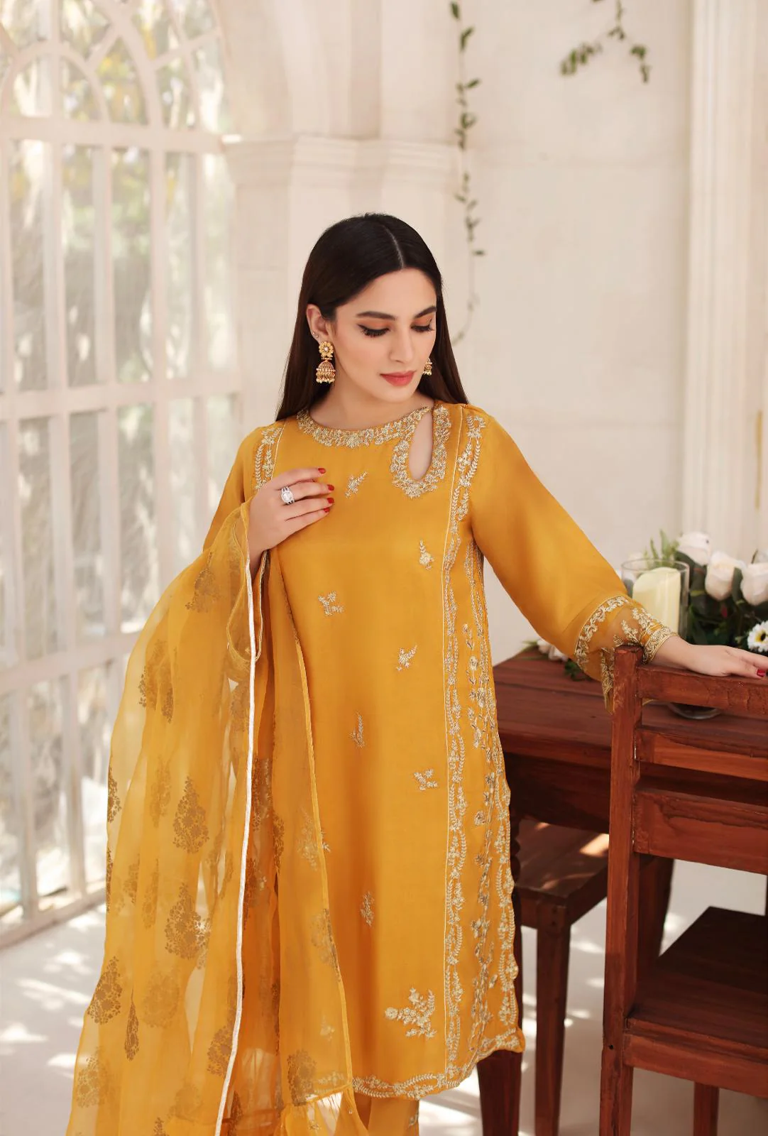 Mustard Yellow Formal ( with yellow dupatta ) - Image 2