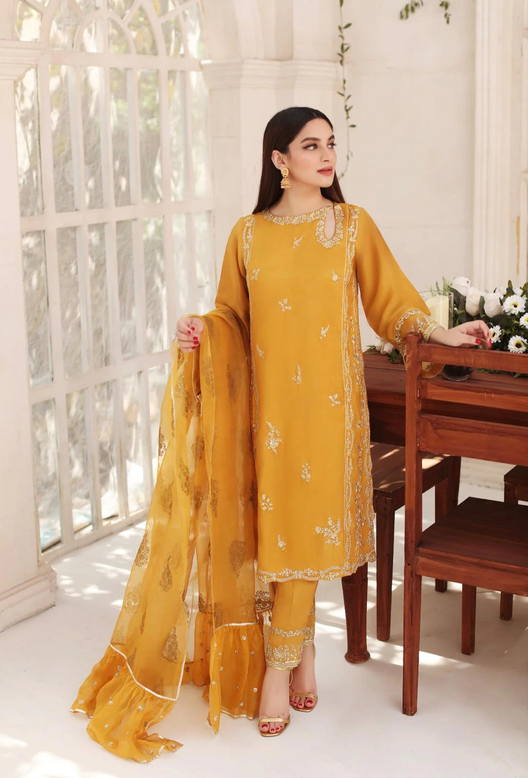 Mustard Yellow Formal ( with yellow dupatta ) - Image 3