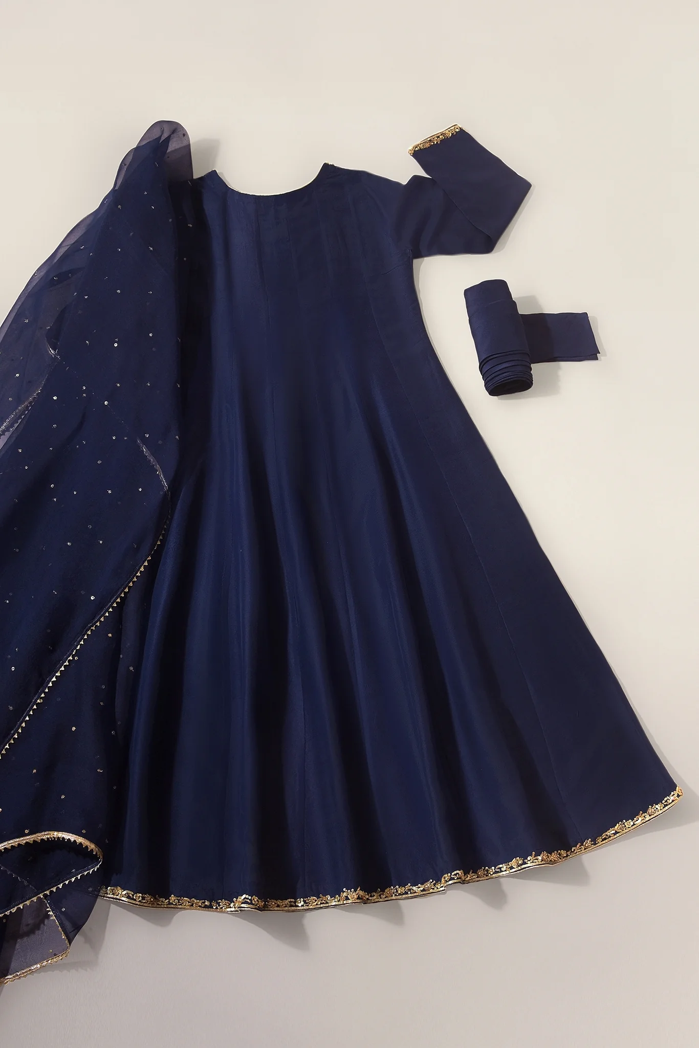 Navy Pure Silk Kalidaar - Image 2
