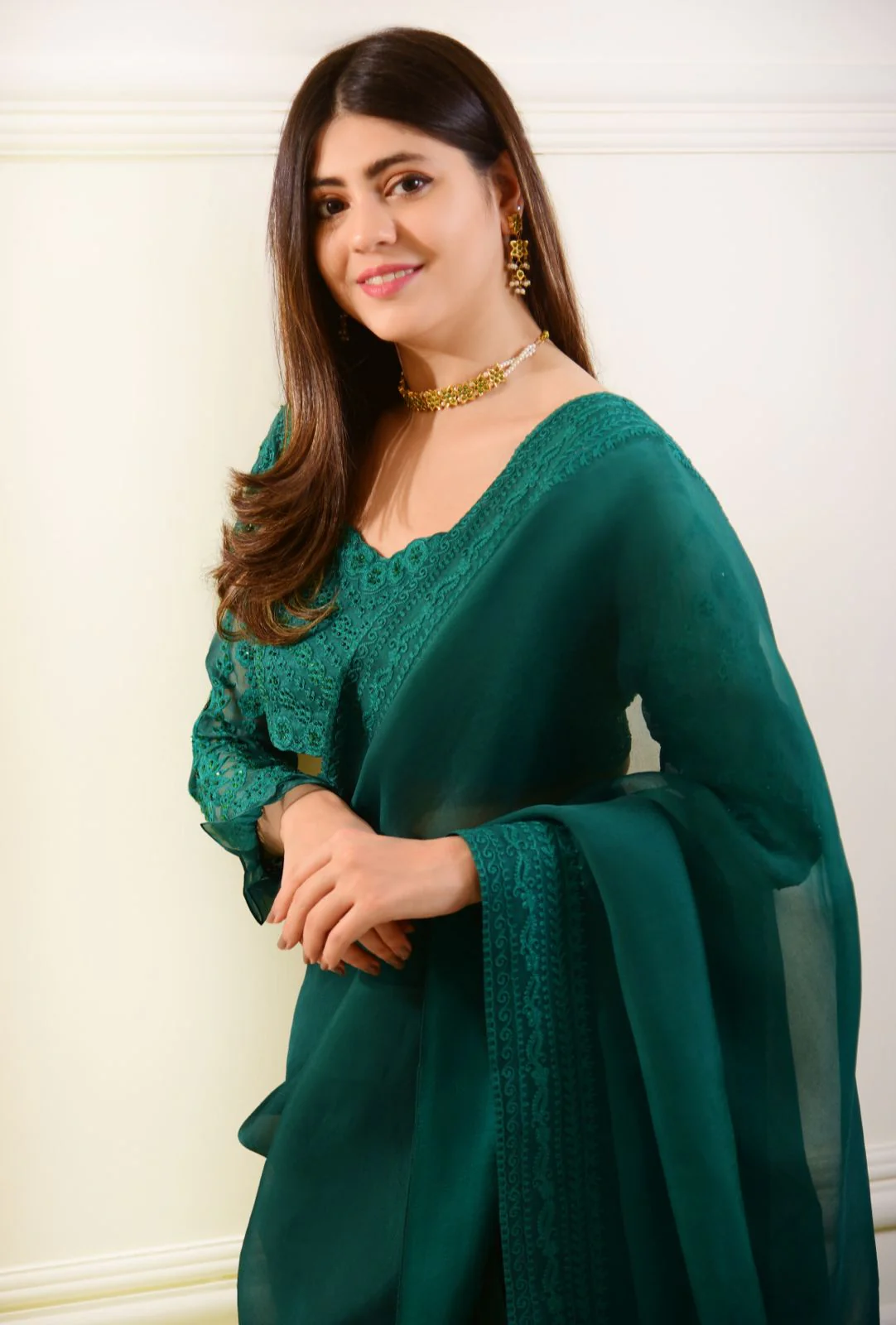 Poison Green Saree - Image 5
