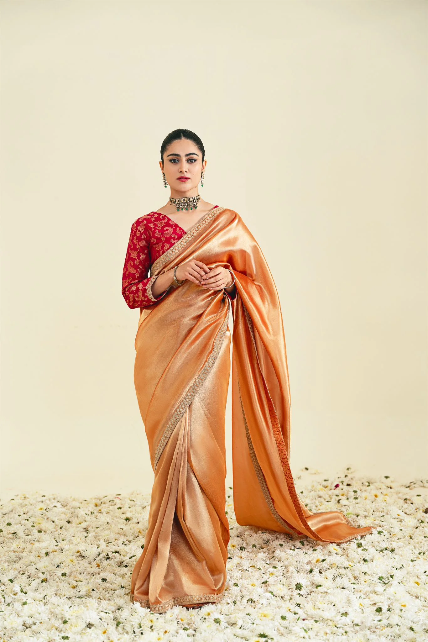 Rust Lahma Saree - Image 2